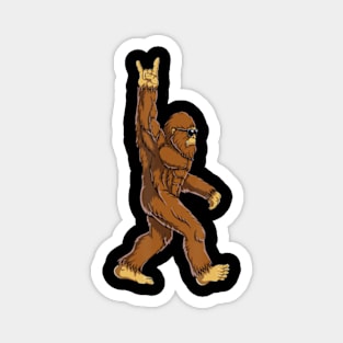 Bigfoot Rock On Sasquatch Rock And Roll Men Magnet