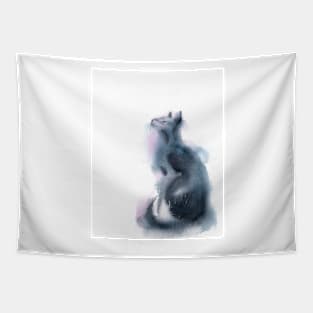 Minimalist watercolor cat Tapestry