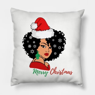 Black Woman Santa, Black Mrs Santa Claus, African American Santa, Merry Christmas Pillow