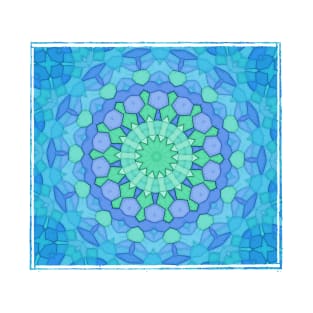 Kaleidoscope In Blue, Green And Lavender T-Shirt