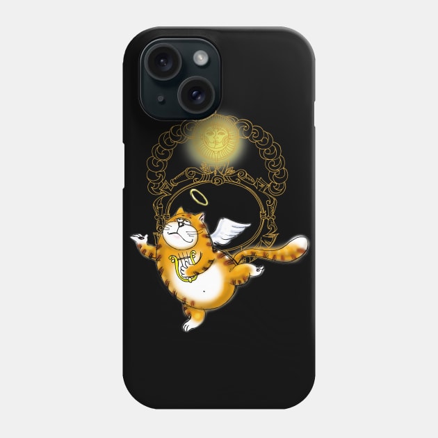 Angel Cat with Harp Phone Case by ROSHARTWORK