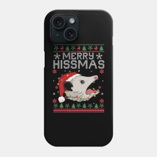 Funny Xmas Merry Hissmas Possum Lovers Opossum Christmas Phone Case