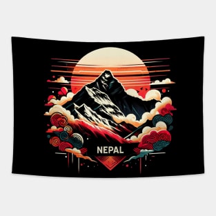 Mt. Everest Mountain Nepal Design Tapestry