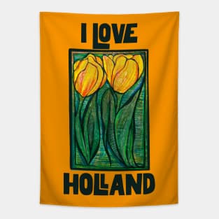 I Love Holland Tulips Everywhere Tapestry