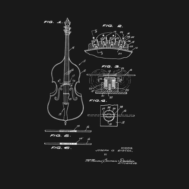 Electromagnetic Pickup for Violin and Guitar Vintage Patent Hand Drawing by TheYoungDesigns