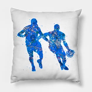 Basketball Dirbble - Blue Pillow