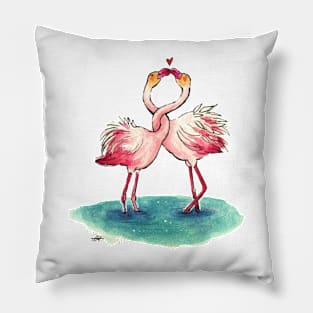 Flamingos in love Pillow