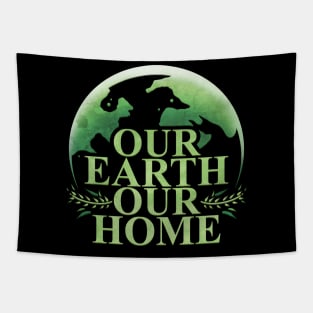 Logo Our Earth Our Home For Earth Day Tapestry