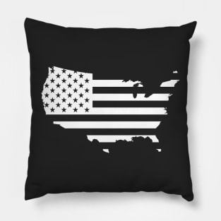 USA Flag - White Pillow