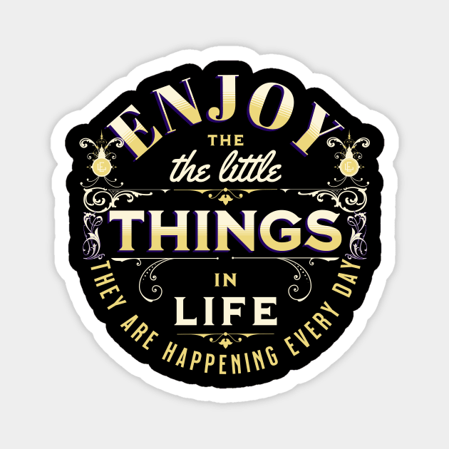 Enjoy Little Things Quote Citation Inspiration Message Phrase Magnet by Cubebox