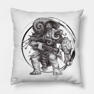 Octopus vortex warrior lovecraft style Pillow