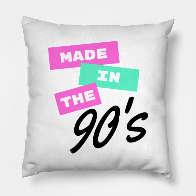 Made In The 90s Pillow by Flamingo Design