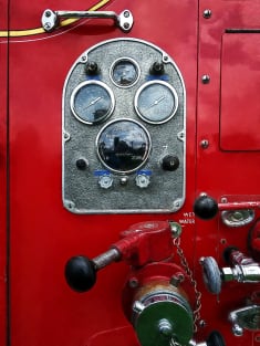 Fire Truck - Gauges on Vintage Fire Truck Magnet