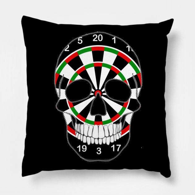 Dartboard Skull Pillow by Nuletto