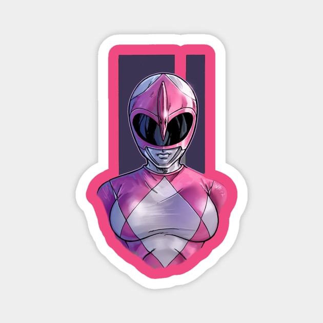 The Pink Ranger Magnet by AdventureWizardLizard