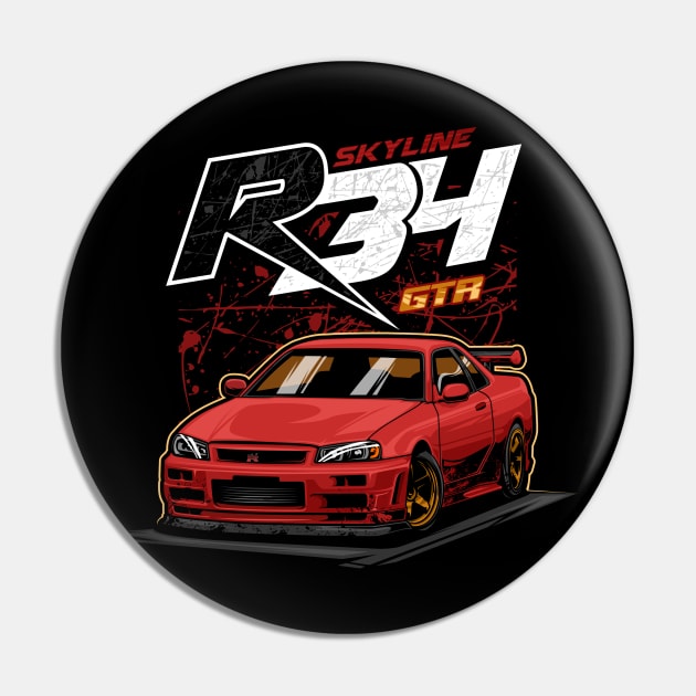 Skyline R34 GTR Racing Pin by CFStore