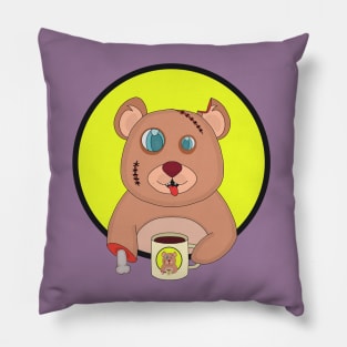 Coffee Zombie Bear Pillow