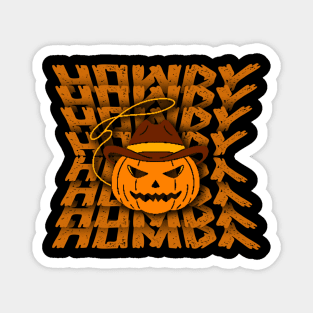 Howdy Pumpkin Halloween-Mirror Text Typgraphy Magnet