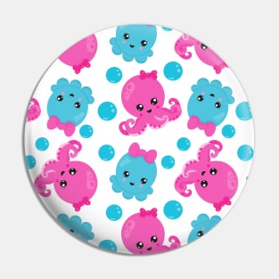 Octopus Pattern, Cute Octopus, Sea Animals Pin