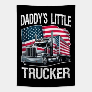 Daddy's Little Trucker Kids Semi Truck Tapestry