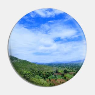Country Side From Mountain Top Scenery Pin