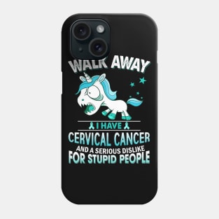 funny cervical cancer grumpy unicorn warrior Phone Case