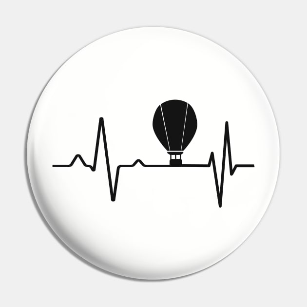 Hot Air Balloon Balloonist Pulse Stroke Pin by Foxxy Merch