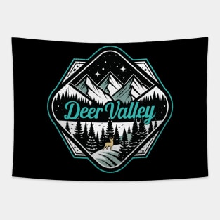 Retro Deer Valley Ski Tapestry