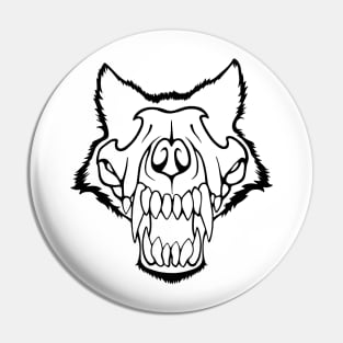 Wolf Skull Black Pin