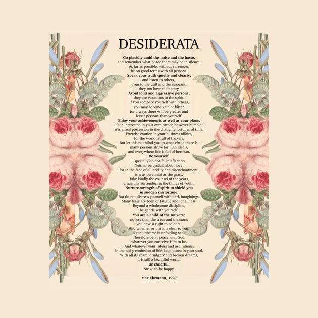 Desiderata Max Ehrmann 1927 in Cream by So Young So Good