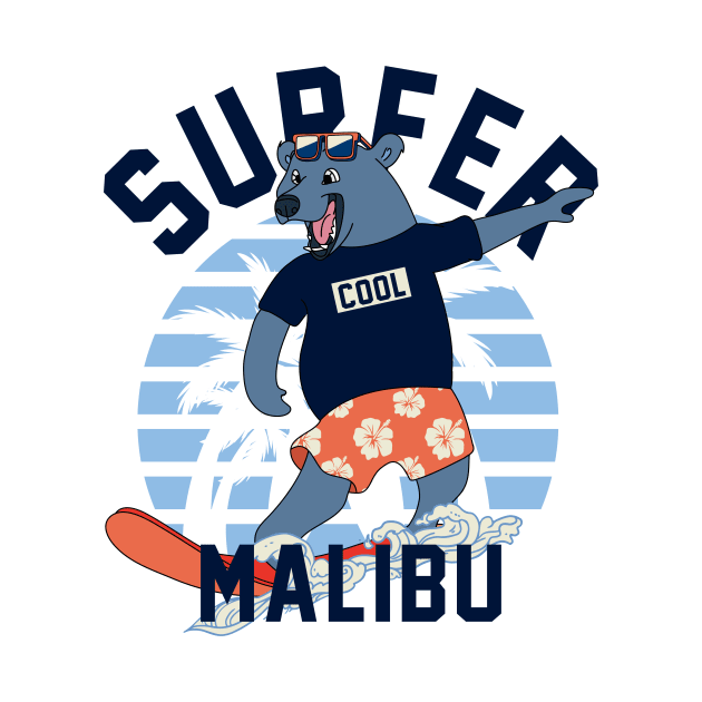 Malibu Bear Surfer by D3monic