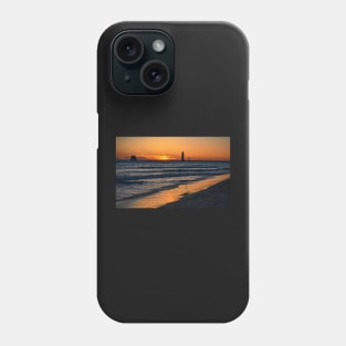 Grand Haven Lighthouse at Sunset on Lake Michigan Phone Case