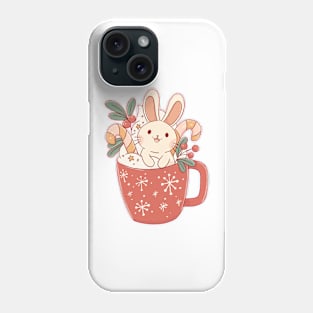 Christmas bunny in cup Phone Case
