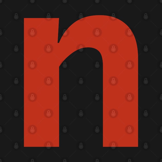 Letter n in Red Text Minimal Typography by ellenhenryart