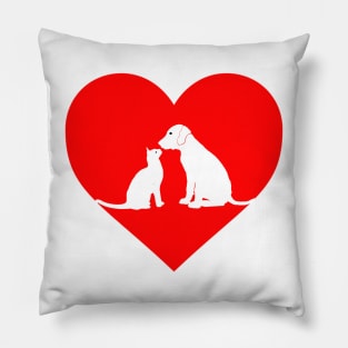 Cat Dog Love Pillow