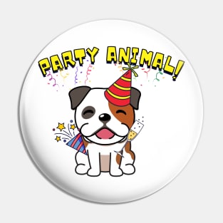 Party Animal Bulldog Pin