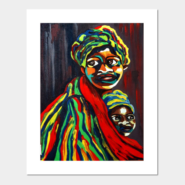 African Traditional Tribal Women Abstract Art Canvas Painting 8