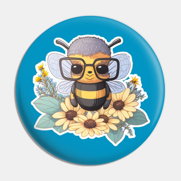 Water Colour Bee Pin by Zoo state of mind