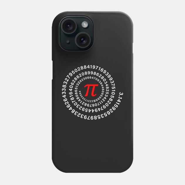 Pi, π, Spiral, Science, Mathematics, Math, Irrational Number, Sequence Phone Case by ScienceCorner