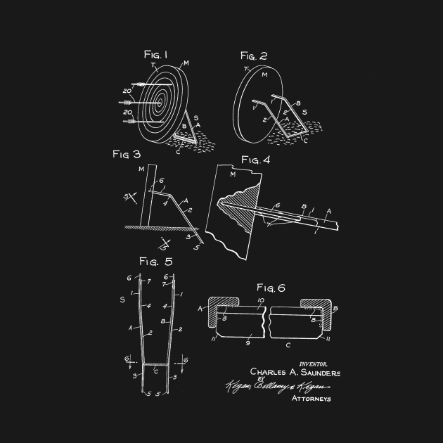 Archery Target Matt Stand Vintage Funny Novelty Patent Drawing by TheYoungDesigns