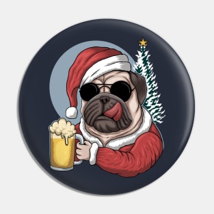 Christmas Pug Dog Pin