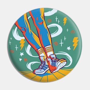 Retro Colorful Dancing Shoes Drawing Pin