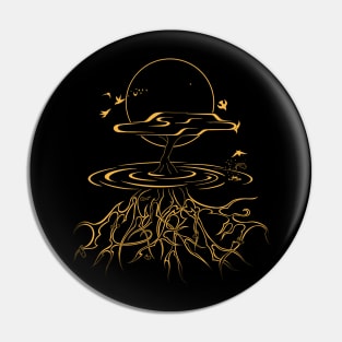 Water Tree - Gold Pin