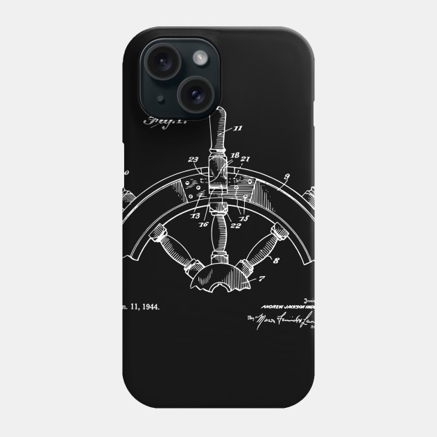 Ship Steering Wheel 1944 Patent Print Phone Case by MadebyDesign