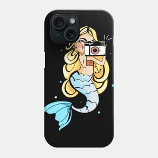 Cute Beautiful Mermaid Taking Photo Artwork Phone Case