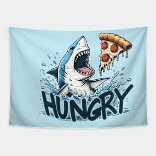 Funny Shark with Pizza, Pizza Lover Tapestry