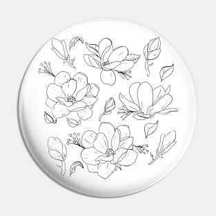 Magnolia Flowers Pin