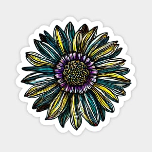 Colored Flower Drawing Magnet