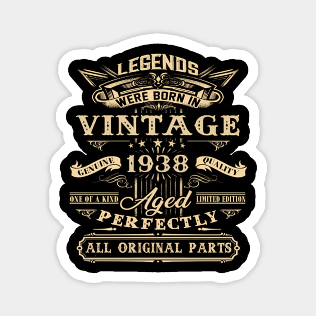 84Th For Legends Born 1938 84 Yrs Old Magnet by klei-nhanss