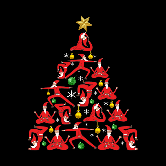 Yoga Christmas Shirt Santa Yoga Christmas Tree by Danielsmfbb